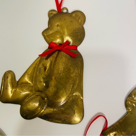 Vintage Department 56 Brass Teddy Bear Ornament Set of 4 - Picture 4 of 7